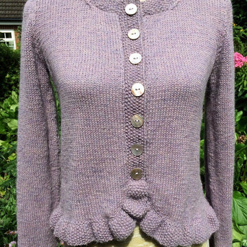 Classic Dressy Cardigan with Frilled Borders