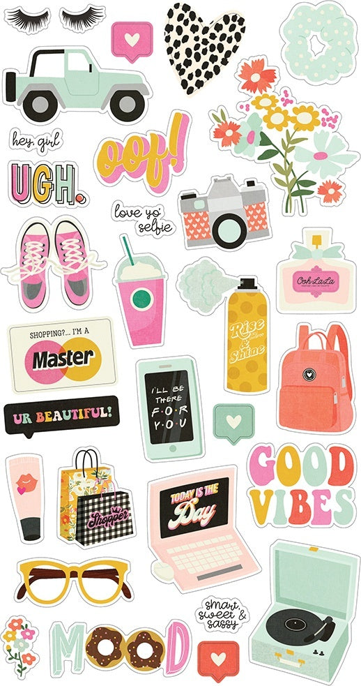 Simple Stories Kate & Ash Chipboard Stickers 6"X12" - 620039