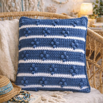 Crochet Cushion Cover Diamond Stripe