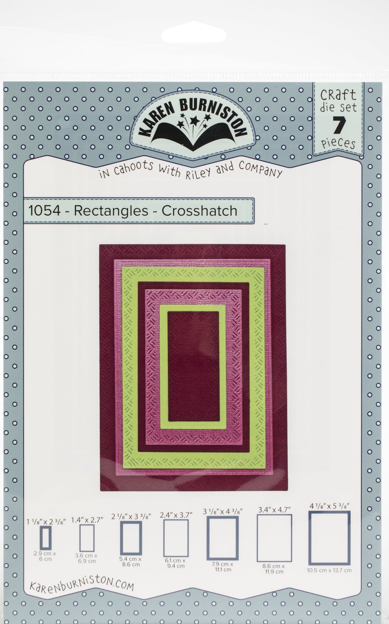 KB Riley Karen Burniston Dies - Rectangles Crosshatch 1.125" To 5.375"