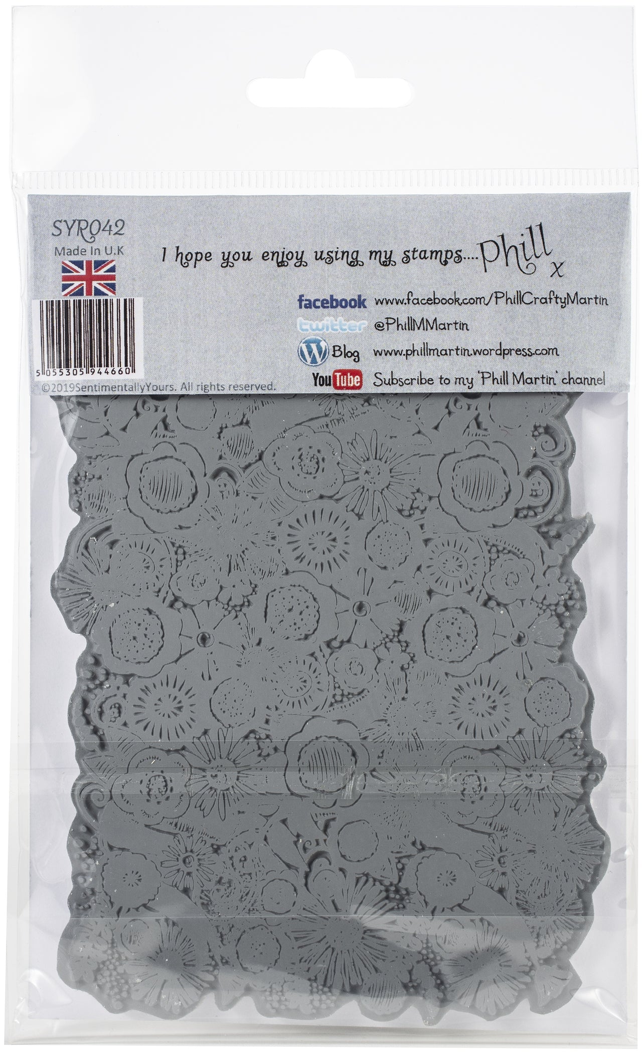 Creative Expressions Sentimentally Yours By Phill Martin A6 Rubber Stamp - Bohemian Background