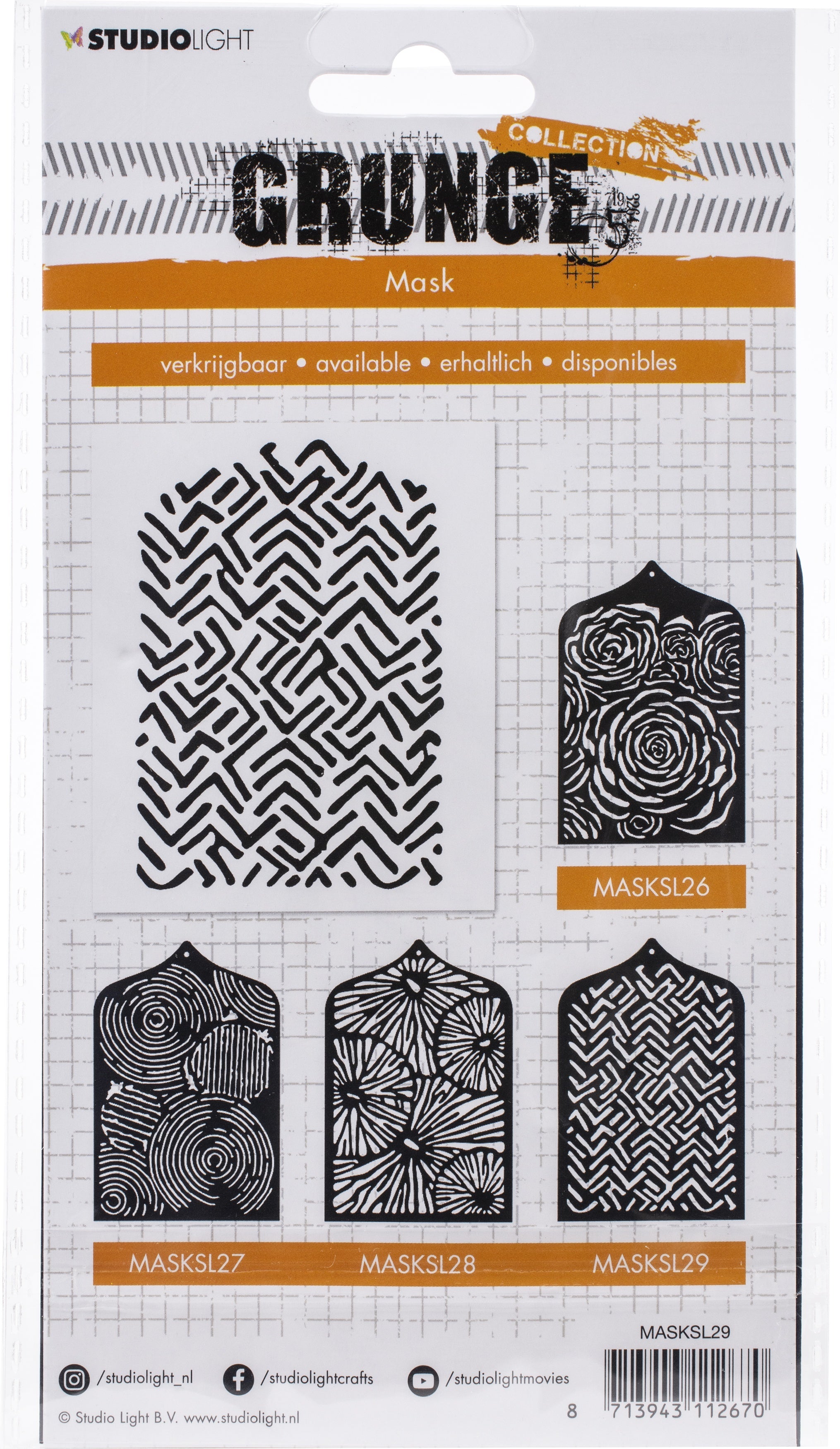 Studio Light Grunge 3.0 Collection A6 Stencil - NR. 29