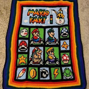 MARIO KART - Super Mario inspired graph for C2C blanket