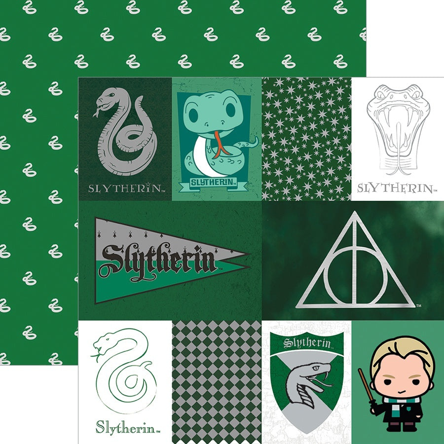 Paper House Harry Potter Double-Sided Paper 12"X12" 15/Pkg - Slytherin House
