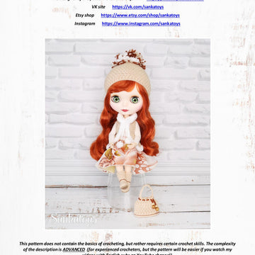 Boho style outfit for Blythe doll