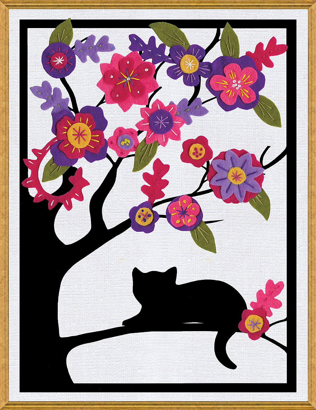 Design Works Cat in Tree Silhouette Sewing Kit - 9 x 12