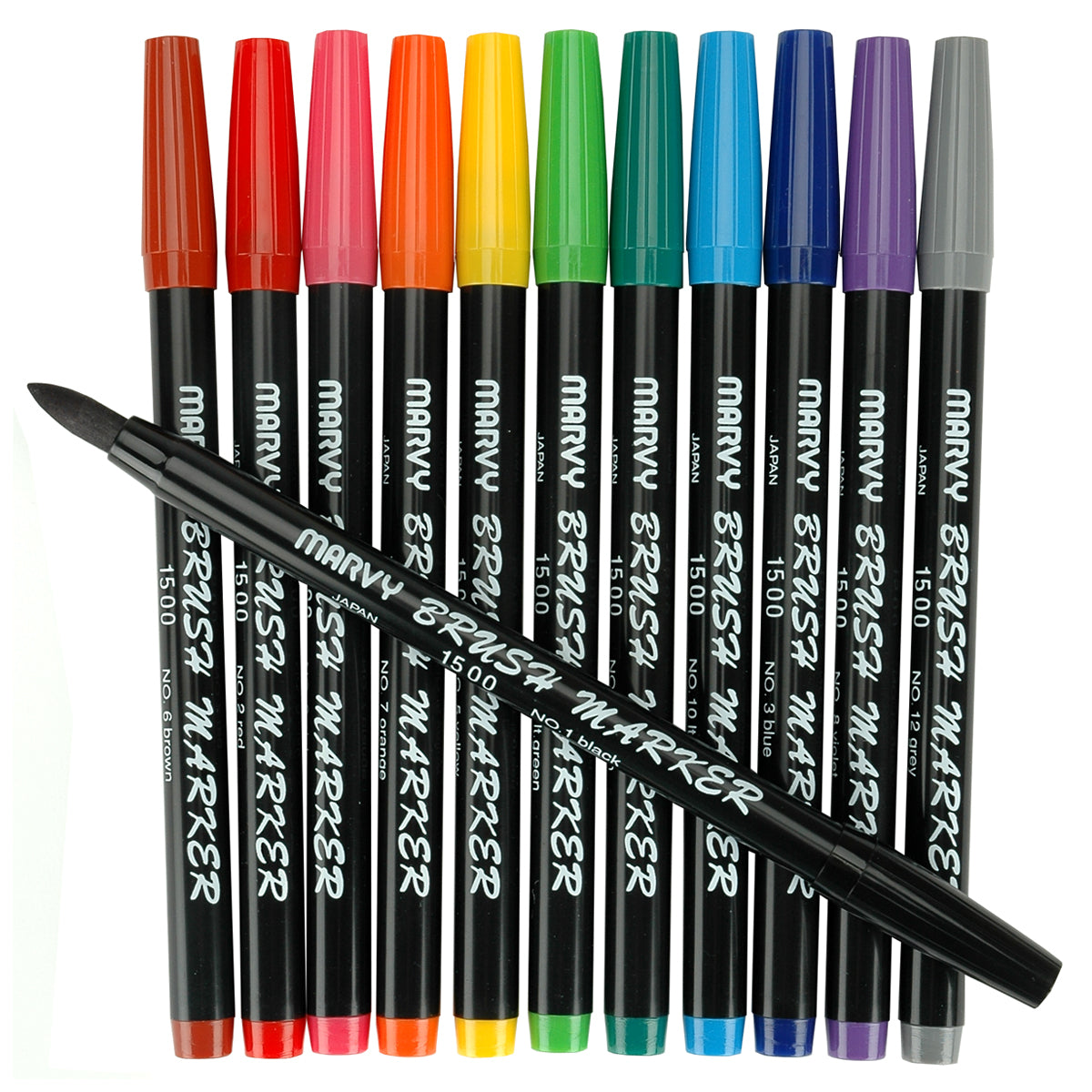 Uchida Brush Markers 12/Pkg - Primary