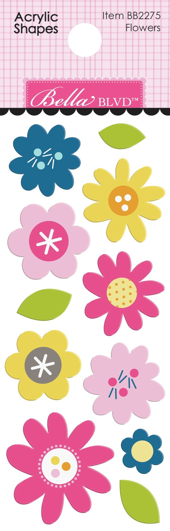 Doodlebug Chloe Acrylic Shapes - Flowers
