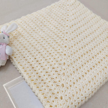 Iris cream square shawl