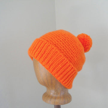 Pom Pom Hat with Brim