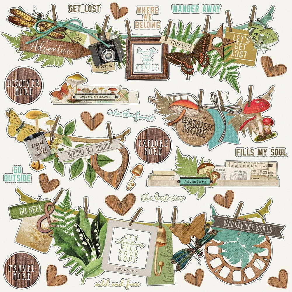 Simple Stories Simple Vintage Great Escape Cardstock Stickers 12"X12" - Banners