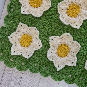 White Waterlily Baby Blanket Afghan