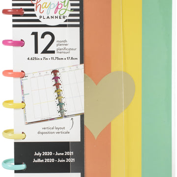 Happy Planner 12-Month Dated Mini Planner - Color Me Happy, July 2020-June 2021