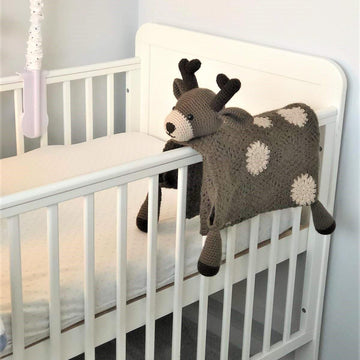 3in1 Woodland Deer Folding Baby Blanket Toy Lovey