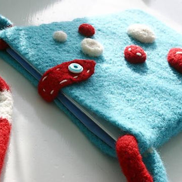 Felted Button iPad Bag