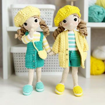 Amigurumi doll, crochet doll, crochet doll clothes, Twins