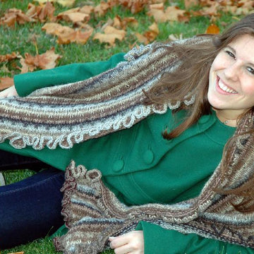 Slipped Stitch Ruffled Shawl, Casablanca Version