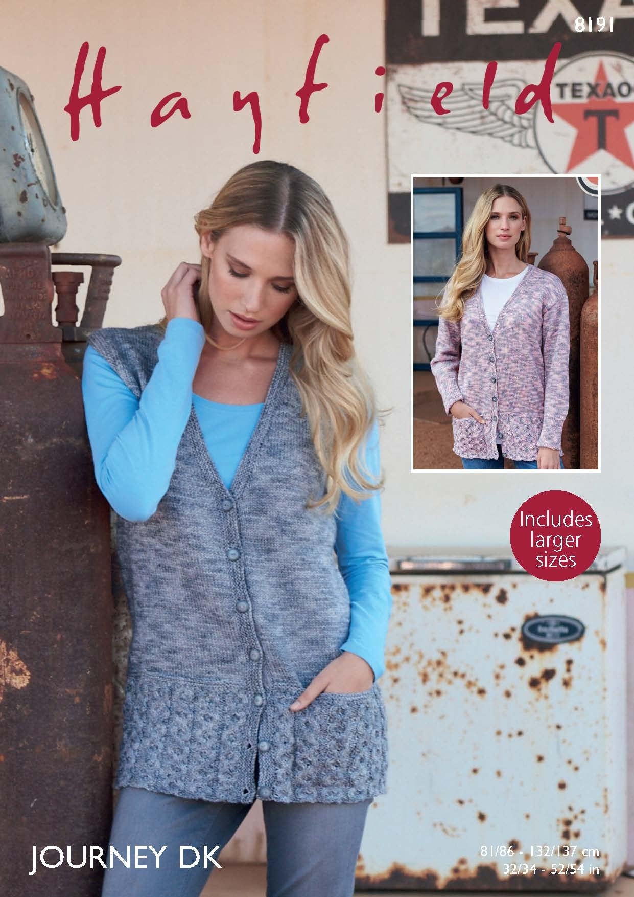 Cardigan & Waistcoat in Hayfield Journey DK  - 8191 - Downloadable PDF