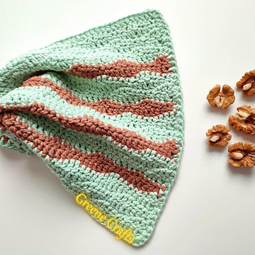 "Waves" Washcloth or Dishcloth - Easy Crochet Pattern for Beginners