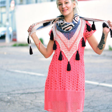 Maruv crochet boho shawl with tassels