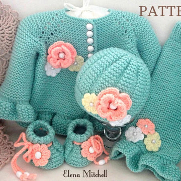 Pattern Baby Jacket Baby Pants Baby Shoes Baby Beanie Baby Set by Elena Mitchell