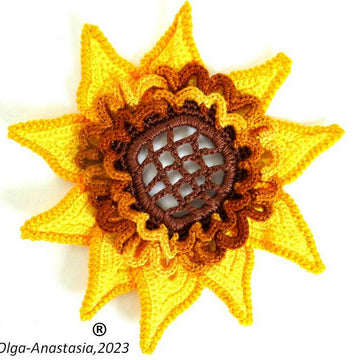 Bouquet with crochet sunflowers
