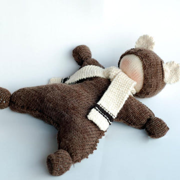 Waldorf knitted Bear doll for small babies