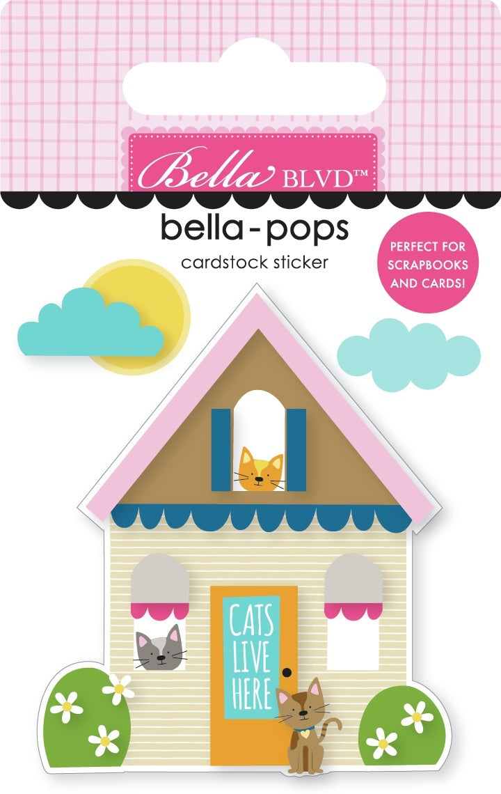 Doodlebug Chloe Bella-Pops 3D Stickers - Cat House