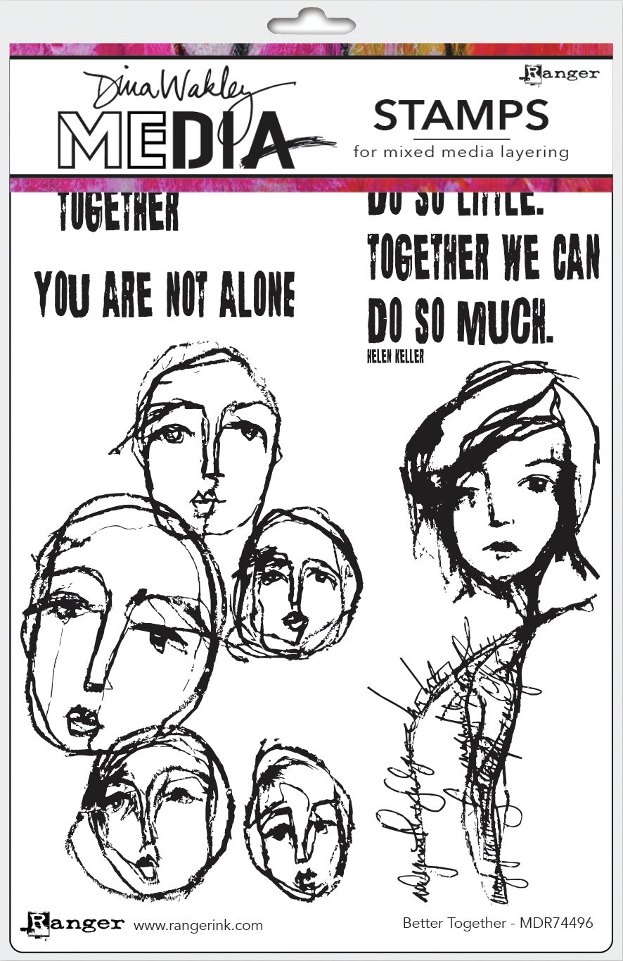Ranger Dina Wakley Media Cling Stamps 6"X9" - Better Together