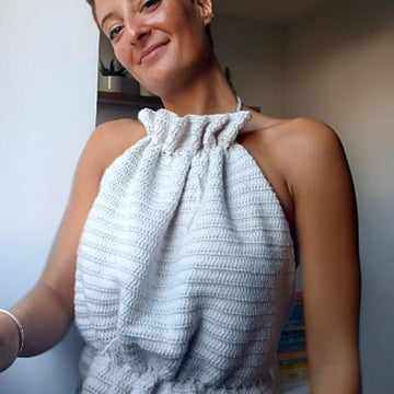 Backless ruffle top