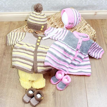 288- Stripey Jacket & Shorts Set Knitting Pattern #288