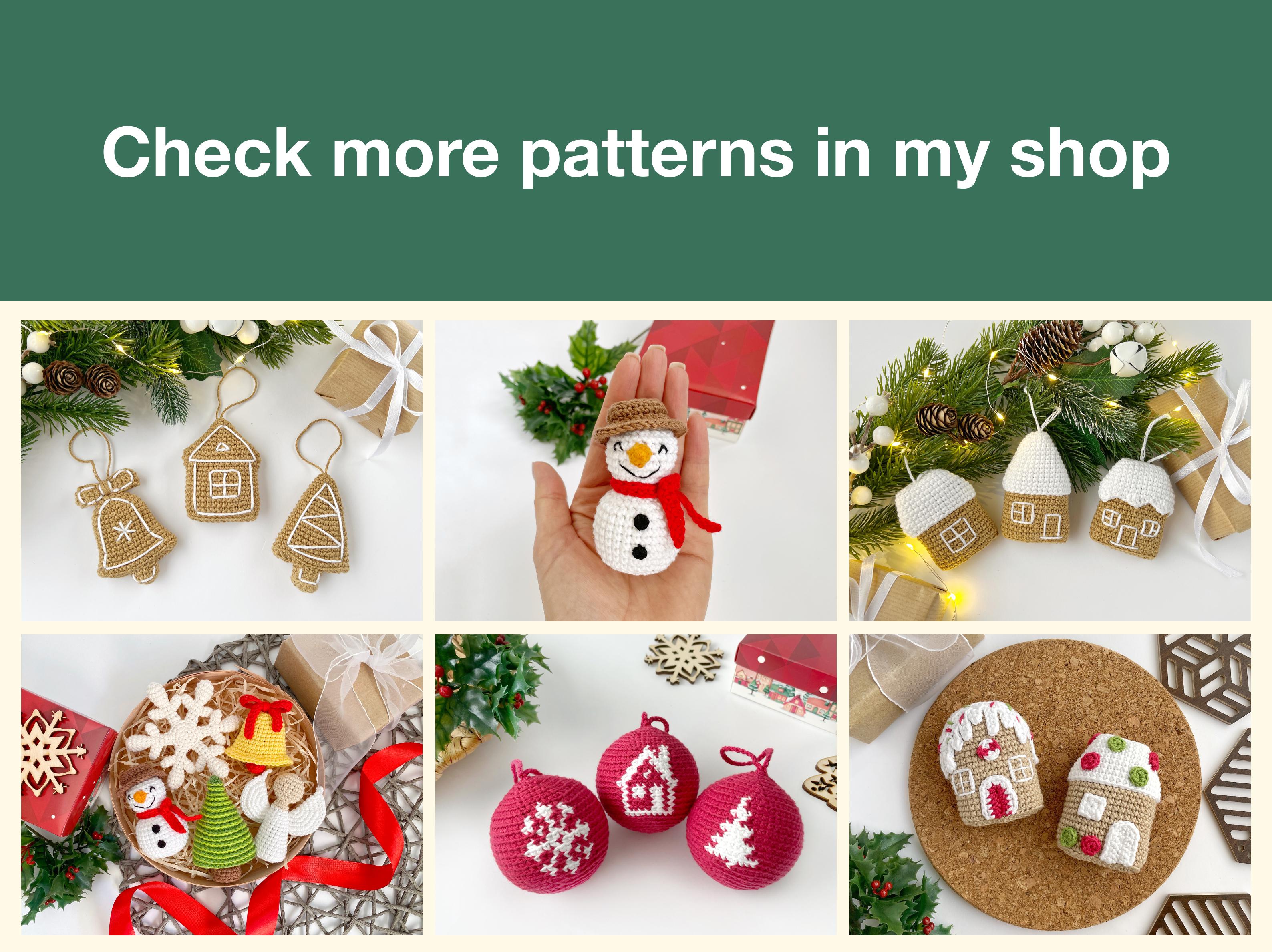Christmas bauble crochet pattern amigurumi Christmas tree ornament