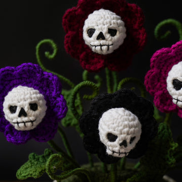 Crochet PDF pattern skull flowerpot