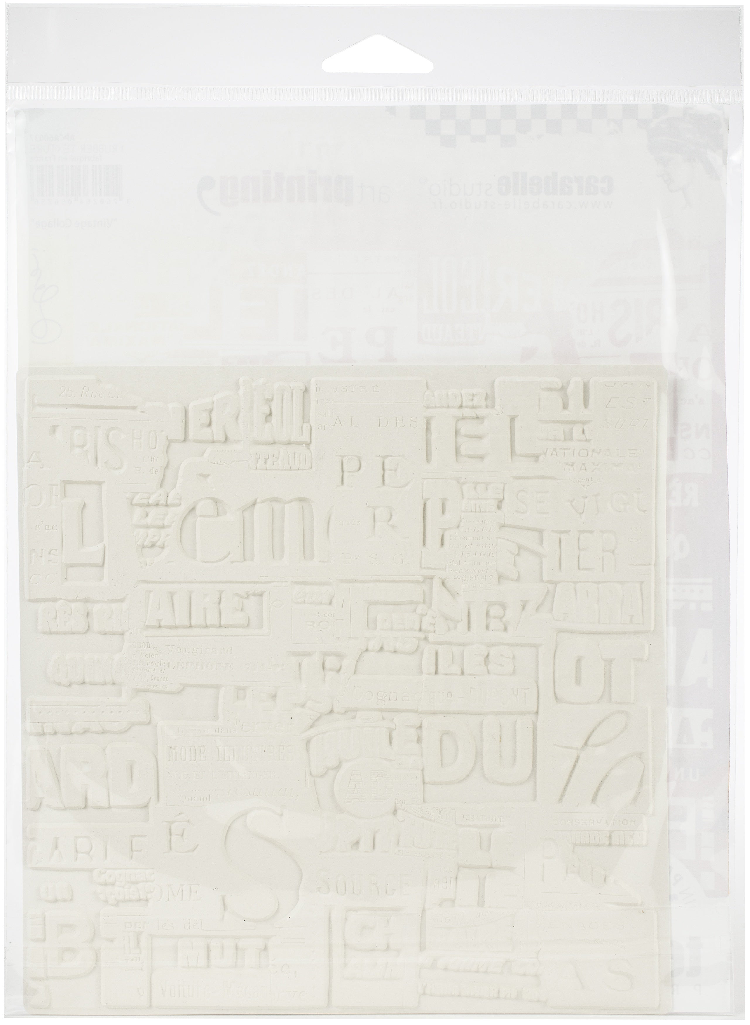 Carabelle Studio Art Printing Square Rubber Texture Plate - Vintage Collage