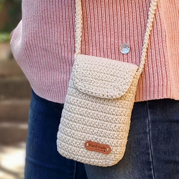 Mobile phone crossbody shoulder bag crochet pattern T10