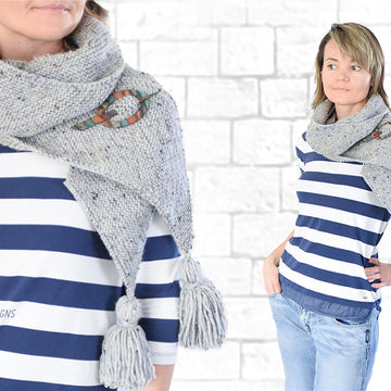 Slanted Knit Scarf Ileane