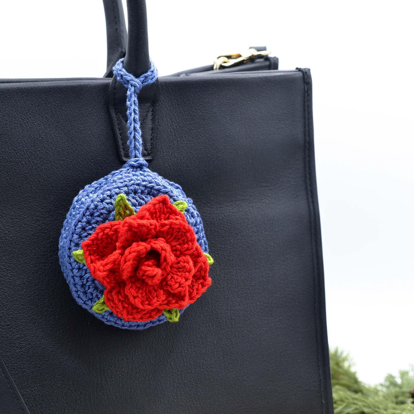 Rose Pouch Bag Charm