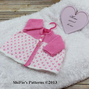 260- Hearts Matinee Jacket Knitting Pattern #260