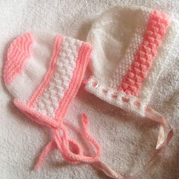 Blackberry stitch baby bonnets