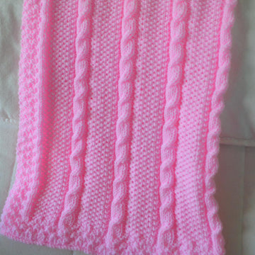 Cable Baby Blankets in two simple designs