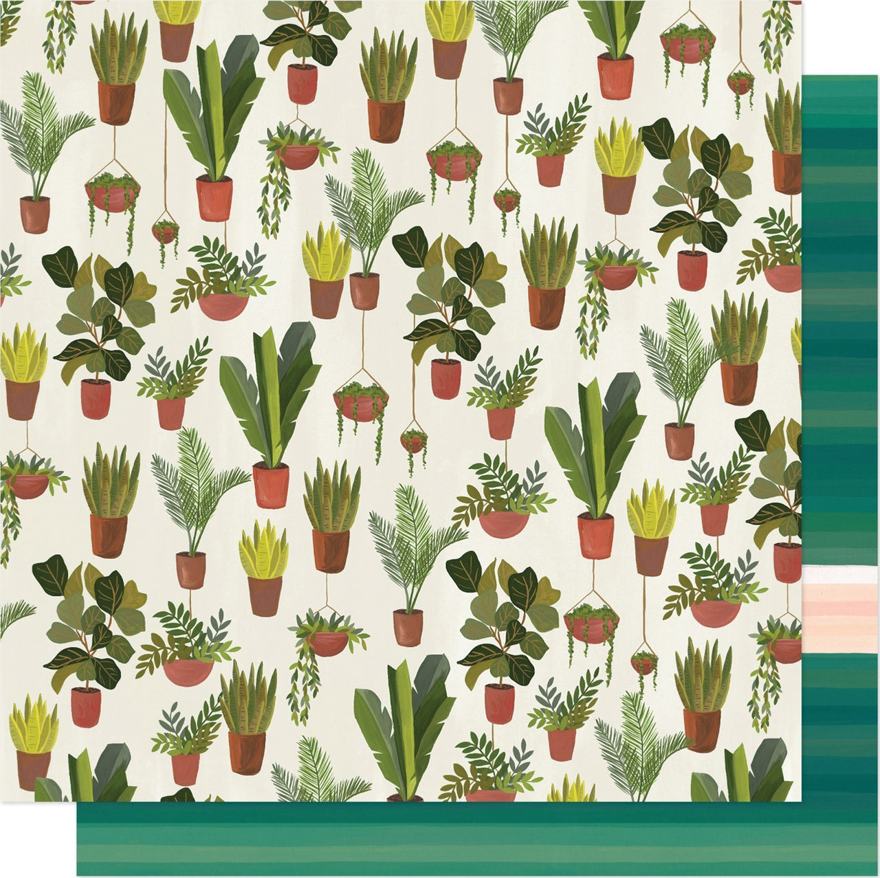 American Crafts One Canoe Two Willow Double-Sided Cardstock 12"X12" 25/Pkg - Deep Breath