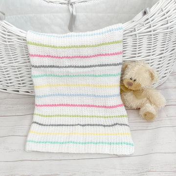 525- Rainbow Stripe Blanket Knitting Pattern -525