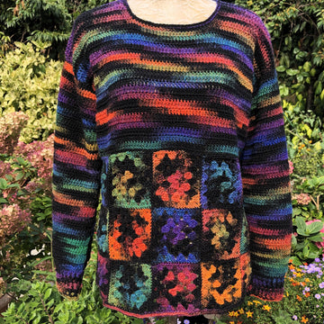 Sweater with Granny Square Border