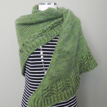 HALO Triangle Silk Lace & Brioche Shawl Wrap