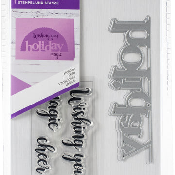 Crafter's Companion Gemini Word Edge'Ables Stamp & Die - Holiday