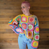 Patchwork Petals Pullver