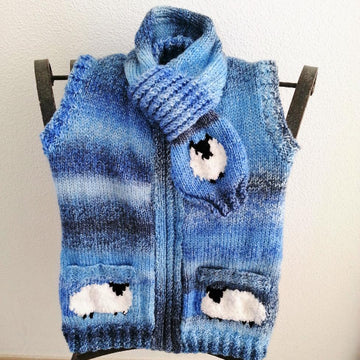 Ladies Sheep Waistcoat and Scarf