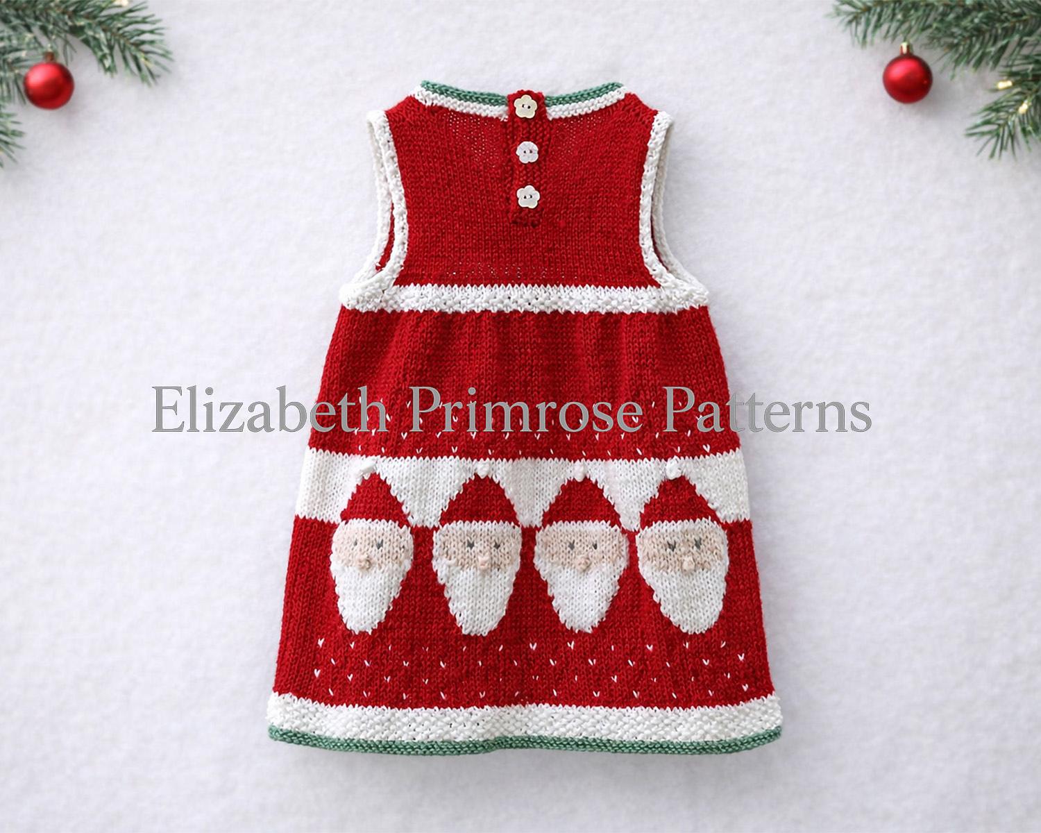 Santa Snowfall Dresses Knitting Pattern P131 | 6 Months – 7 Years | Elizabeth Primrose Patterns