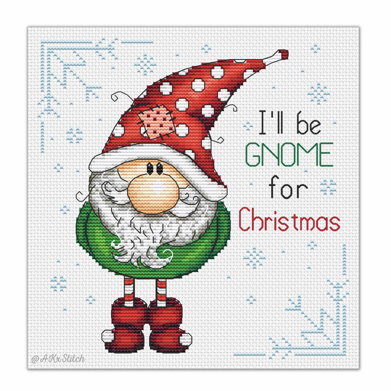 Christmas Gnome Cross Stitch PDF Pattern