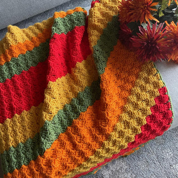 Fall Stripes C2C Afghan